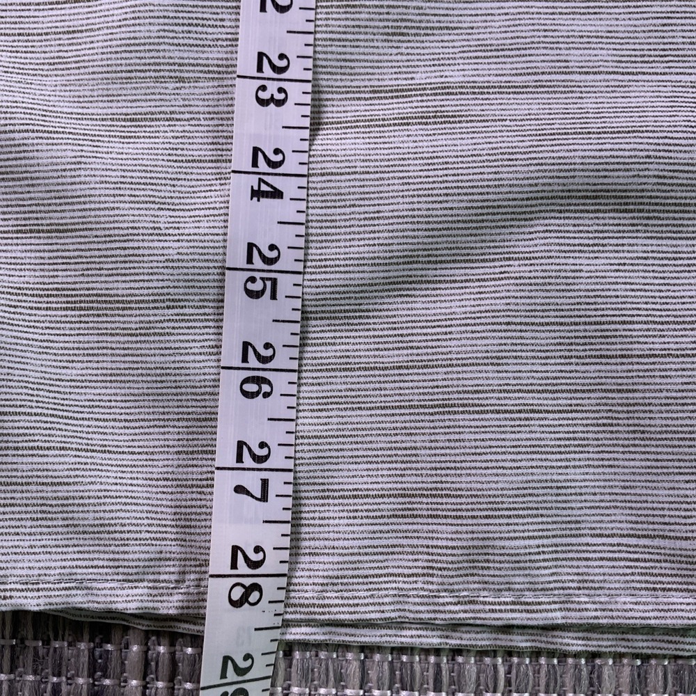 Chaps Mens Large Short Sleeve Button Down Shirt Heather Gray Green Striped Mesh - Picture 5 of 13